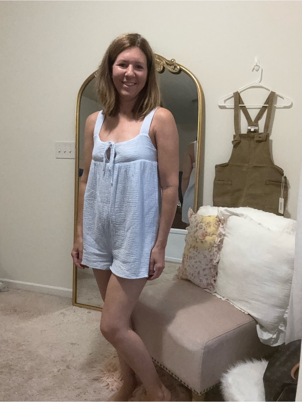 Needii Light Blue Cotton Gauze Romper - Women’s boutique